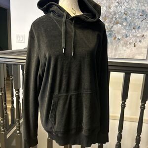 American Eagle Cozy Black Velour‎ Hoodie Womens Size Medium